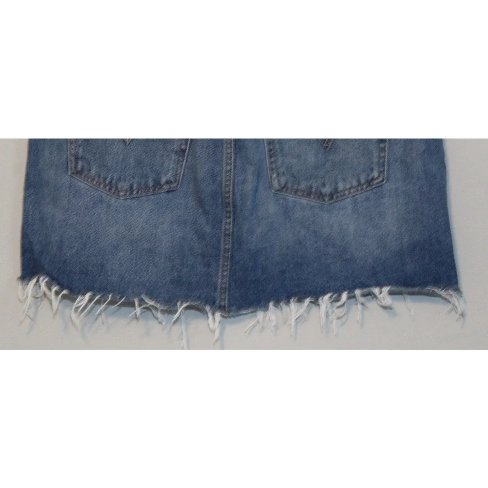 Levi's Deconstructed Button Fly Denim Cut Off Jean Skirt Blue Women's 32 H11823 - Picture 8 of 16